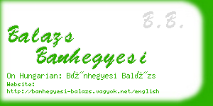 balazs banhegyesi business card